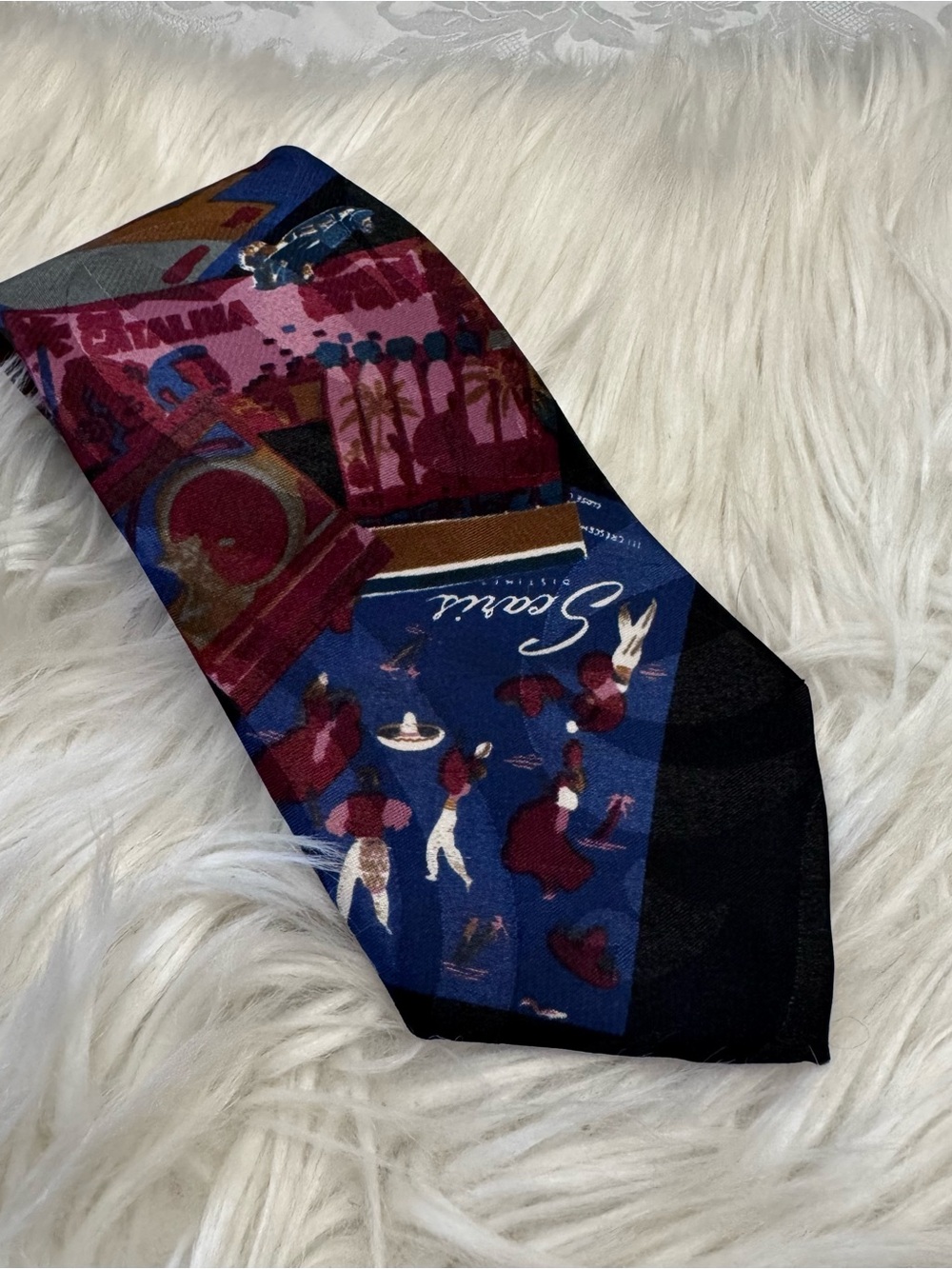 Bugle Boy Vintage Tie Y2K USA Dan’s‎ Coffee Cup Ads Retro Graphics Art Novelty